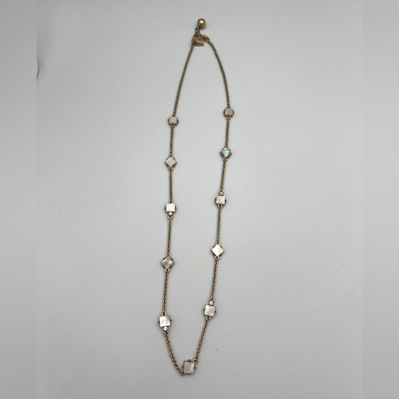 Kate Spade Gold-Tone Mother Of Pearl Necklace Crystal Accents Adjustable 3054 - Picture 3 of 3